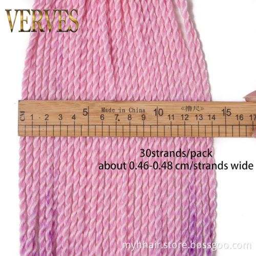 10 Piece Grey,Blue,Pink,Brown Ombre Senegalese Twist Crochet Braids 24 Inch 30 Roots/Pack Synthetic Hair for Women